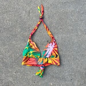 Victoria's Secret Y2K tropical print halter bikini top SMALL